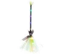 Escoba de bruja para fiesta de Halloween con luces LED para cosplay, accesorios para disfraz de Halloween, cosplay, escoba de bruja