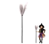 Escoba de bruja para niños, decoración de escoba de halloween para porche y jardín, accesorios de disfraz, decoraciones para espectáculos y fiestas de halloween