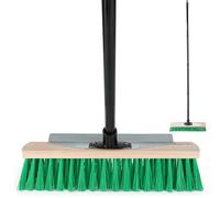 Escoba de Calle Hausfelder 40 cm de Ancho con Mango y rasqueta - Extra | Escoba de calle y jardín de 40 cm con rasqueta integrada, mango largo de 150 cm y cerdas Elaston para exterior