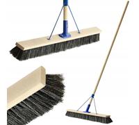 Escoba de calle KADAX, con mango de madera, 80 cm, negra