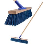 Escoba de calle KADAX con mango largo de madera y nailon, escoba, azul, 50 cm