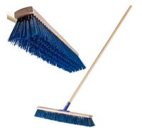 Escoba de calle KADAX con mango largo de madera y nailon, escoba, azul, 60 cm