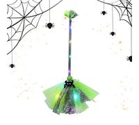 Escoba de Disfraz de Bruja de Halloween | Cosplay con Mango Luminoso | Escoba De Disfraz De Bruja para Halloween,para Fiesta Casa Encantada Cementerio Escape Room Escenario Niñas
