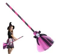 Escoba de disfraz de bruja de Halloween,Disfraz de bruja de cuento de para niñas - Accesorios de 3 a 12 años para Halloween, fiesta de disfraces, fiesta temática, juego de rol