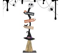 Escoba de - Escudo de Halloween de madera de 12,99 pulgadas, colgante de pared rústico, decorativo de celebración | Cartel de madera festivo decoración para casas interiores al aire libre