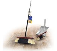 Escoba de habitación Novaliv, Mango de 4 Piezas, Mezcla de Crin, Escoba de cerdas Suaves, Escoba de Armario con Mango y Cepillo de Mano, Juego de recogedor de Metal galvanizado con Labio de Goma, esc