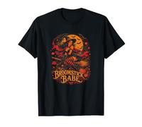 Escoba de Halloween Babe Witch Pumpkin Coven Camiseta