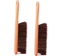 Escoba de Mano, Escoba de Mano de Crin Suave, Cepillo de Banco con Mango de Madera, Limpieza de Polvo, 2 uds.