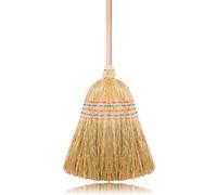 Escoba de Saggina Clásica 4 Costuras de Paja, Mango Madera Natural. Extra cantidad de saggina 00007