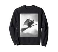 Escoba gótica de Bruja y Rata, alas de murciélago, Espeluznante Animal de Halloween Sudadera