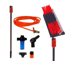 Escoba telescópica para Limpieza Starlyf Hydrocleaner, 4.6 MTS, Alimentada por Agua, Dosificador de jabón, Paneles solares, Lavado de Camiones, Ventanas, Cartelería de Tiendas, negra.