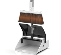 Escoba y recogedor Comercial Resistente con Juego de Peine, Combo recogedor y Cepillo para Limpieza eficiente del hogar (Amarillo y Azul)