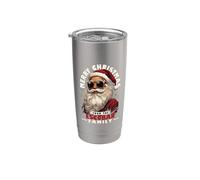 Escobar - Disfraz de Navidad familiar de Papá Noel a juego Vaso térmico de acero inoxidable de doble pared