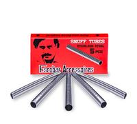 Escobar - Juego de 5 tubos de acero inoxidable higiénico, 70 mm, para rapé