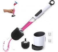 escobilla de baño con dispensador de jabon, escobilla WC de Silicona Flexible, escobillas de baño con dispensador Recargable, escobillas de baño rellenable con detergente, Incluye Adhesivo.