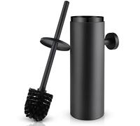 Escobilla de Baño de Acero Inoxidable 304,WAVEWO Escobilla WC Negra Portaescobillas,con Tapa Cerrada a Prueba de Salpicaduras, Diseño Moderno, Sencillo y Bonita