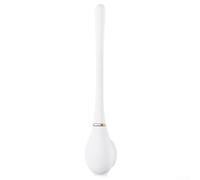 Escobilla de baño de silicona para colgar en la pared con perfil de aspecto limpio y geometría funcional para un rendimiento consistente (blanco)