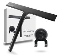 Escobilla de Ducha para Puertas de Cristal de 10 Pulgadas, escobilla Multiusos para Ventana, baño, Espejo de Vidrio, Azulejos de baño con Ganchos de Ventosa, Color Negro