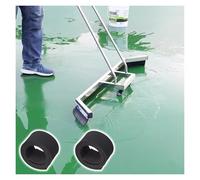 Escobilla de Goma de Acero Inoxidable de Alta Resistencia con Hoja de Espuma EVA y Ruedas para canchas de Tenis, Pisos de concreto, talleres y áreas de Juego.