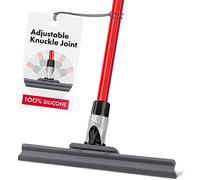 Escobilla de Goma de Silicona con Mango de 55 Pulgadas de Largo, Hoja de Silicona fundida única de 12 Pulgadas, Junta giratoria de 360°, escobilla de Piso multifunción para Garaje, Suelo de hormigón,