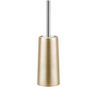 Escobilla de inodoro de acero inoxidable con escobillero y soporte, juego de cepillo limpiador de inodoro para baño (dorado)