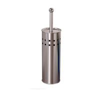 Escobilla de inodoro de acero inoxidable con soporte, juego de cepillo de inodoro de pie para inodoro de baño, diseño oculto cerrado