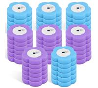 Escobilla de inodoro desechable con 48 cabezales de escobilla de inodoro, espuma de repuesto, de inodoro desechable con mango extendido, soporte para baño, bañera y suelo (48 cabezales de