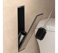 Escobilla de inodoro empotrable con cierre elástico, diseño oculto que ahorra espacio para renovación de baño y hoteles