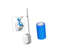 Escobilla de inodoro sin instalación, juego sostenible con cabezal de esponja soluble para uso en baños pequeños, juego de cepillo de inodoro pequeño sin taladro