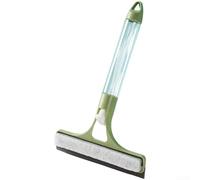 Escobilla de ventana multifunción con botella de spray y hoja TPR suave para un deslizamiento suave en vidrio y espejos (verde claro)