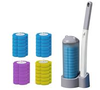 Escobilla de WC Desechable con Ricariche Detergenti, Recambio Escobilla WC e Getta Cepillo Higiénico sin Contacto Escobillero Baño Toilet Brush Cleaner Cabezal Soluble en Agua (30, Gray)