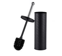 Escobilla de WC Relaxdays, Mango de Acero Inoxidable, Negro
