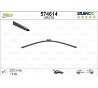 Limpiaparabrisas VALEO Silencio Xtrm VR270, 280mm, Trasera, 1 Pieza