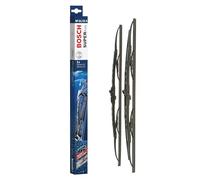 Escobilla limpiaparabrisas Bosch Super Plus Spoiler SP21/21S, Longitud: 530mm/530mm - 1 juego para el parabrisas (frontal) - Válidas únicamente para vehículos con volante a la derecha (UK)