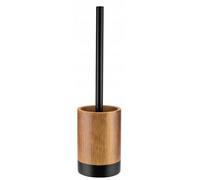 KADAX - Escobilla de inodoro con diseño de madera, soporte para escobilla de inodoro de poliresina, cepillo de inodoro con mango extraíble, cepillo para baño y WC de invitados (madera negra)