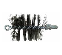 Escobilla redonda de acero con hélice con gancho y perno roscado para tubos de estufa y limpieza de chimeneas (40 mm de diámetro)