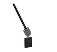 Escobilla WC Cepillo de baño Silicona con Mango Largo, Limpiador Flexible, Mini Cepillo, Soporte Secado rápido, Accesorios(Black)