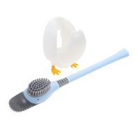 Escobilla WC de Silicona Azul, Limpieza 360° Almacenamiento Oculto