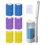 Escobillas de Baño Desechable,Escobilla Inodoro Desechable 1-Pack con 36Recambios,Escobillas Baño Desechabl WC,Escobillas WC Mango Largo Montado En La Pared Adecuado para Piscina Fregona Lavabo