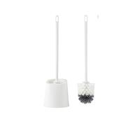 Escobillas de Inodoro Cepillo de baño doméstico cerdas Suaves con Cabezal Redondo for Colgar en la Pared Mango Largo, Juego Especial(Blanco)