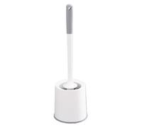 Escobillas de Inodoro Cepillo de baño for el hogar, Cepillo sin Perforaciones, Mango Largo, Juego Limpieza(Blanco)