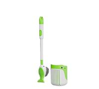 Escobillas de inodoro y soportes de silicona, cepillo de inodoro lleno de líquido, spray y cepillo 2 en 1, base de ventosa, diseño de dibujos animados para inodoro para baño (verde)