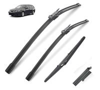 Escobillas de limpiaparabrisas delanteras y traseras compatible con Saab 93 9 3 9-3 2002-2012 YS3F Kombi Estate 93x 9-3X Cortador de ventanas Cepillos for parabrisas (Color : Front Rear 2007-2012,