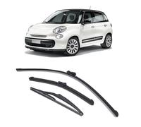 Escobillas Limpiaparabrisas Delantero y Trasero, Escobillas Coche, Cepillos de Goma Suave para Parabrisas de Repuesto para 500 500C 500L 2009-2023 (3 Unidades)