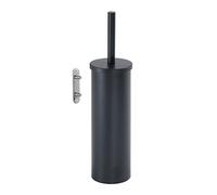 Escobillero de Pared Flip Gedy Negro Mate, Acero Inoxidable, Fijación con Taladro y Tornillos, Cubo Interior Extraíble para Limpieza, 9,1x10x37,7 cm, Diseño Moderno para Baño