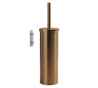 Escobillero de Pared Flip Gedy Oro Rosa, Acero Inoxidable, Fijación con Taladro y Tornillos, Cubo Interior Extraíble para Limpieza, 9,1x10x37,7 cm, Diseño Moderno para Baño