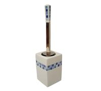 ESCOBILLERO PORTAESCOBILLA ESCOBILLA BAÑO Cubo Porcelana Mosaico Azul