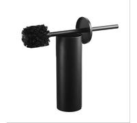 Escobillero y soporte para inodoro- Herramientas for el hogar Accesorios de baño, Soporte de cepillo de baño de aleación de aluminio con carcasa de metal for suelo, sin ángulo muerto(Negro)