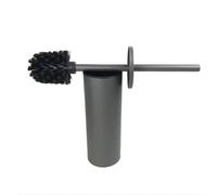 Escobillero y soporte para inodoro- Herramientas for el hogar Accesorios de baño, Soporte de cepillo de baño de aleación de aluminio con carcasa de metal for suelo, sin ángulo muerto(Grey)