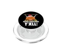 Escocesa Vaca Peluda Mamá novilla Feliz Navidad Y'all PopSockets PopGrip para MagSafe